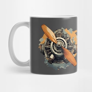 Vintage aviation biplane engine Mug